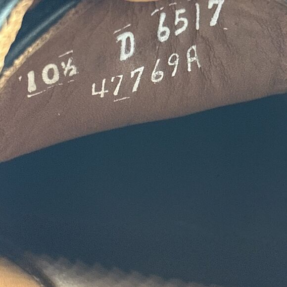 10.5 ALLEN EDMONDS SANFORD Men's Cap Toe Shoes Derby Black Leather - Picture 11 of 13